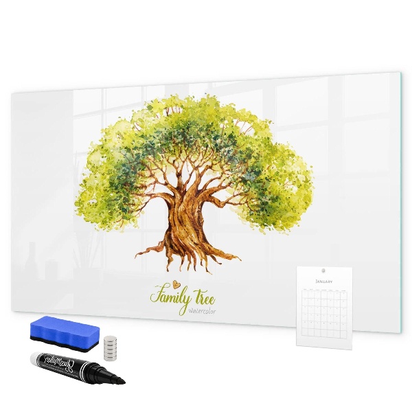 Dry erase board magnetic Family tree with space for photos