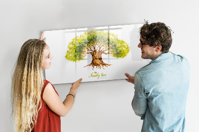 Dry erase board magnetic Family tree with space for photos