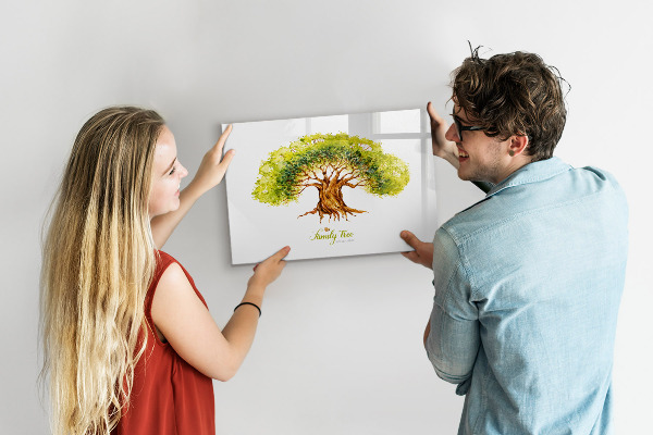 Dry erase board magnetic Family tree with space for photos