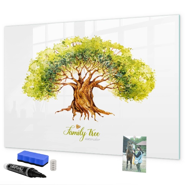 Dry erase board magnetic Family tree with space for photos