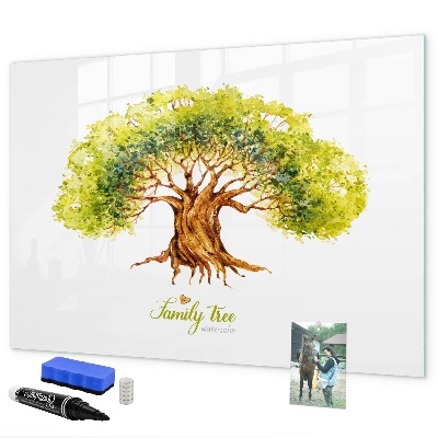 Dry erase board magnetic Family tree with space for photos
