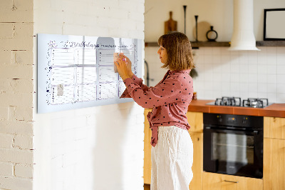 Dry erase board magnetic Birthday calendar with space for photos