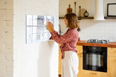 Dry erase board magnetic Birthday calendar with space for photos