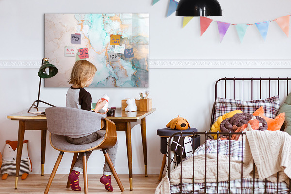 Magnetic dry erase board Stylish board for photos and notes