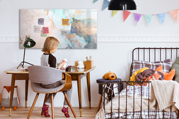 Magnetic dry erase board Stylish board for photos and notes