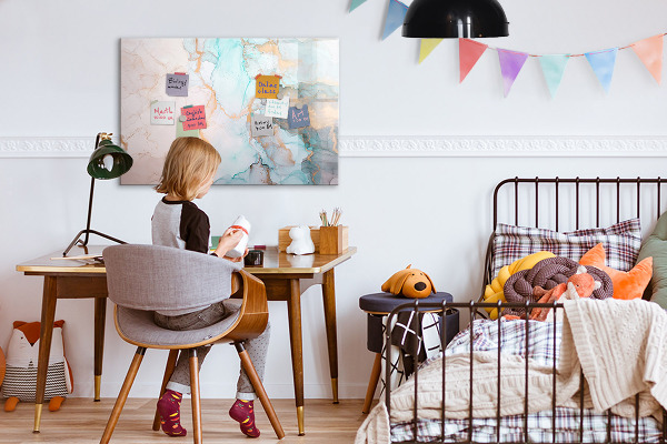 Magnetic dry erase board Stylish board for photos and notes