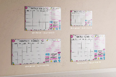 Dry erase board magnetic Monthly planner with space for photos