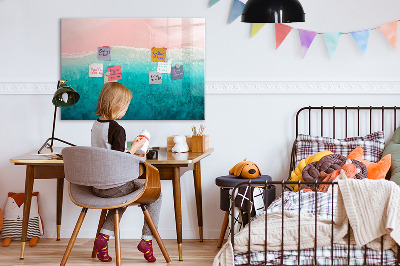 Magnetic dry erase board A colorful board for notes and photos