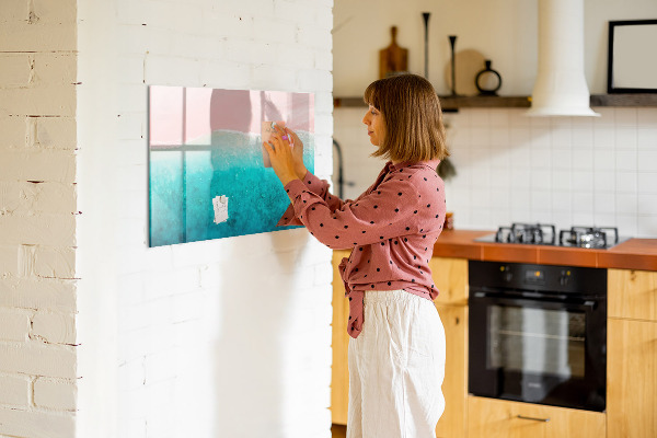 Magnetic dry erase board A colorful board for notes and photos