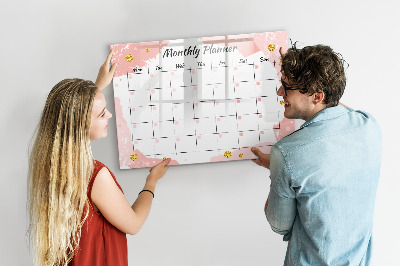 Dry erase board magnetic Monthly planner with space for photos