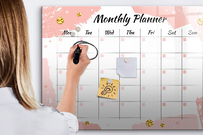 Dry erase board magnetic Monthly planner with space for photos