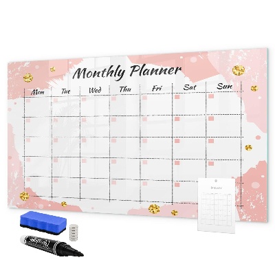 Dry erase board magnetic Monthly planner with space for photos