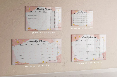 Dry erase board magnetic Monthly planner with space for photos