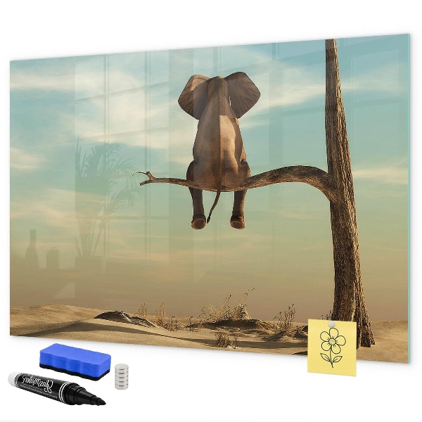 Dry erase board magnetic Elephants and memories on the wall