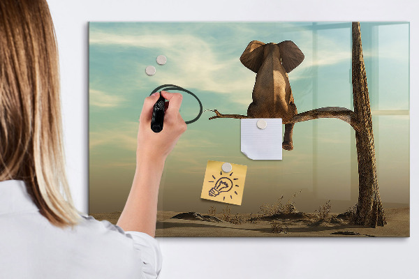 Dry erase board magnetic Elephants and memories on the wall