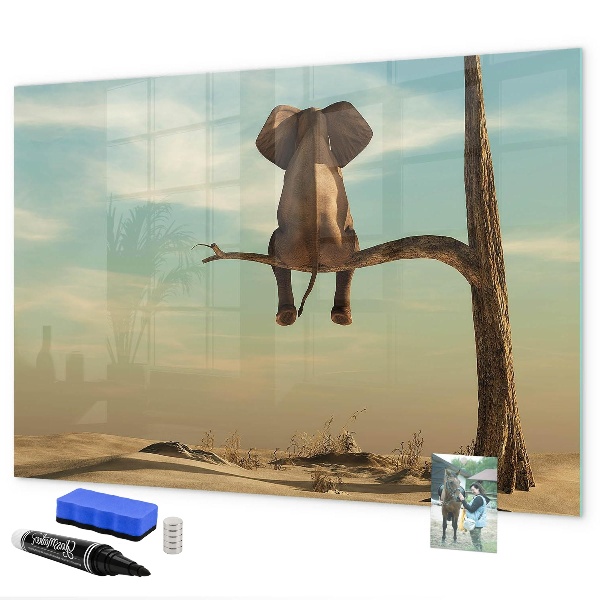 Dry erase board magnetic Elephants and memories on the wall