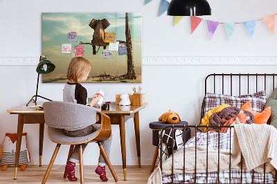 Dry erase board magnetic Elephants and memories on the wall