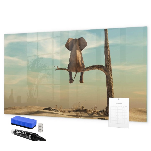 Dry erase board magnetic Elephants and memories on the wall