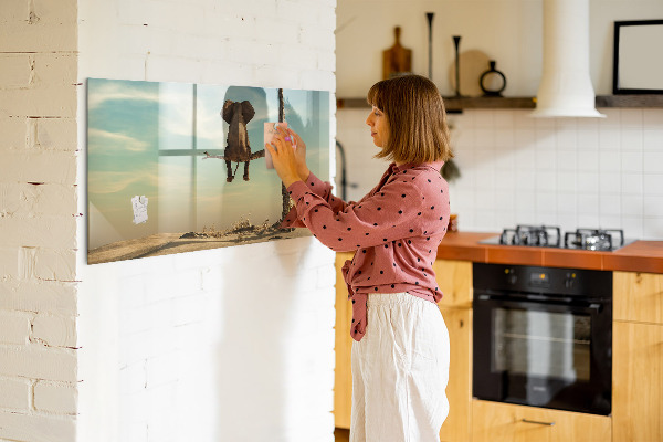 Dry erase board magnetic Elephants and memories on the wall