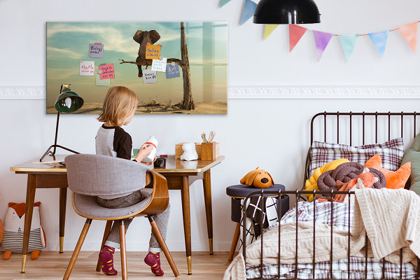 Dry erase board magnetic Elephants and memories on the wall