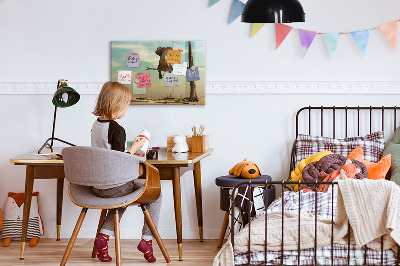 Dry erase board magnetic Elephants and memories on the wall