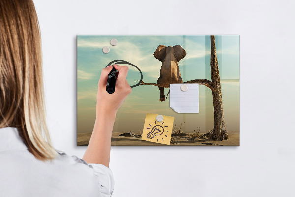 Dry erase board magnetic Elephants and memories on the wall