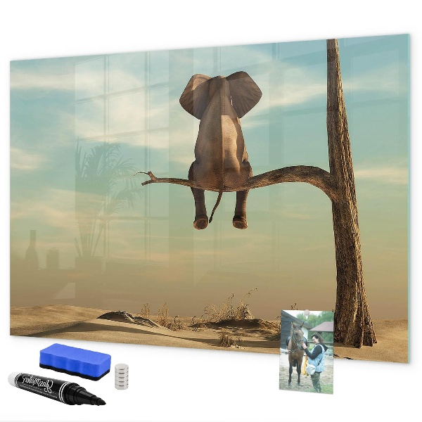 Dry erase board magnetic Elephants and memories on the wall