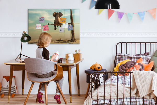 Dry erase board magnetic Elephants and memories on the wall