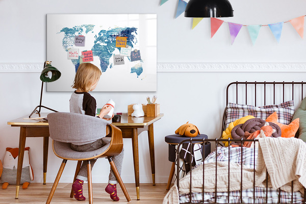 Dry erase board magnetic Memories Map with Personal Photos