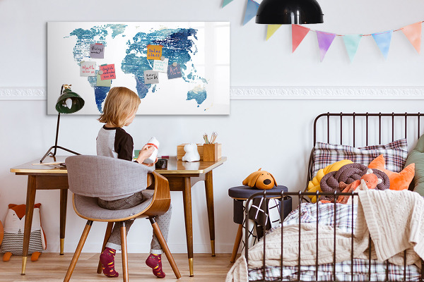 Dry erase board magnetic Memories Map with Personal Photos