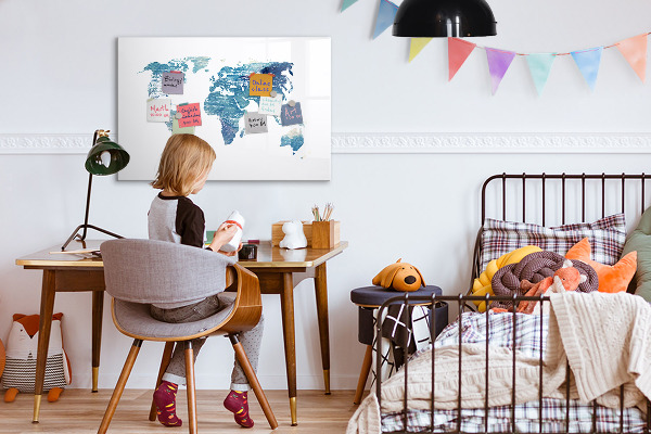 Dry erase board magnetic Memories Map with Personal Photos