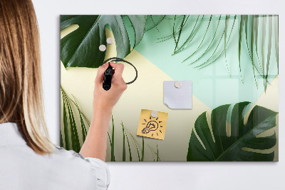 Magnetic dry erase board Stylish memo board with plants