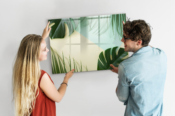 Magnetic dry erase board Stylish memo board with plants