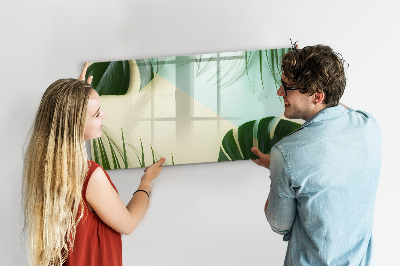Magnetic dry erase board Stylish memo board with plants
