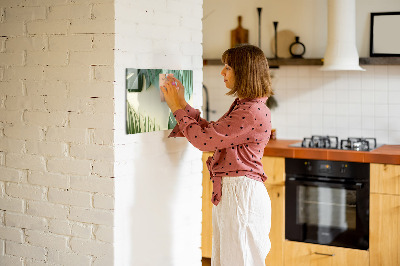 Magnetic dry erase board Stylish memo board with plants