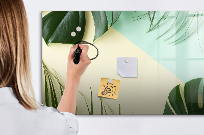 Magnetic dry erase board Stylish memo board with plants