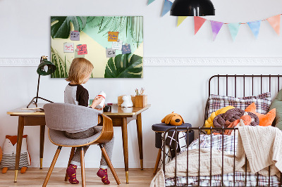 Magnetic dry erase board Stylish memo board with plants