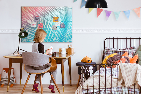 Dry erase board magnetic A colorful board for notes and photos