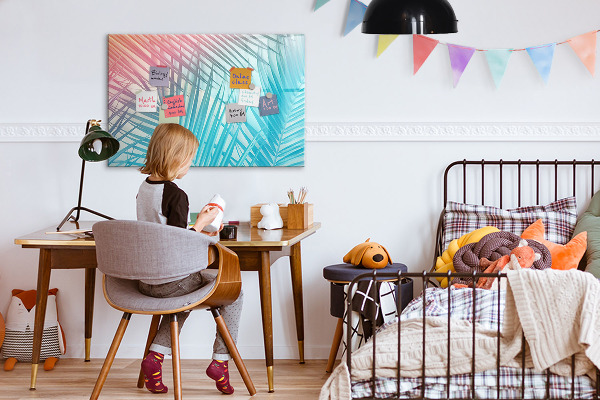 Dry erase board magnetic A colorful board for notes and photos