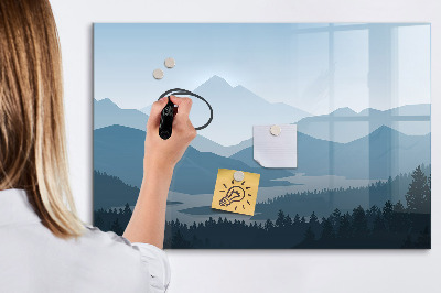 Magnetic dry erase board A landscape with a place for memories