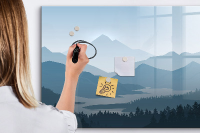 Magnetic dry erase board A landscape with a place for memories