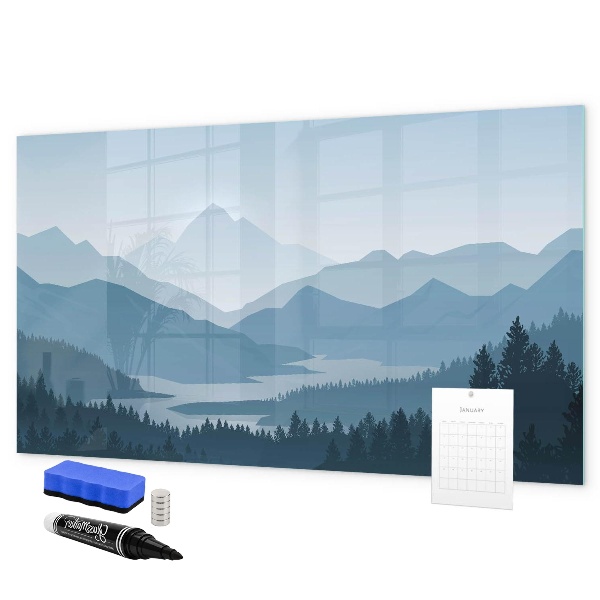 Magnetic dry erase board A landscape with a place for memories