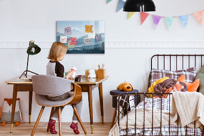 Magnetic dry erase board A landscape with a place for memories