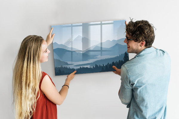 Magnetic dry erase board A landscape with a place for memories