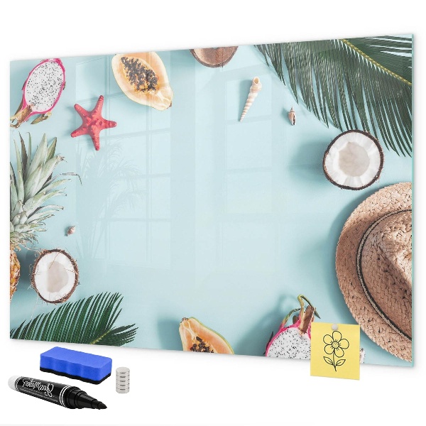 Dry erase board magnetic Memories on a colorful sea background