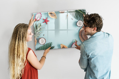 Dry erase board magnetic Memories on a colorful sea background
