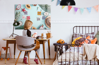 Dry erase board magnetic Memories on a colorful sea background