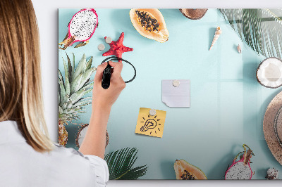Dry erase board magnetic Memories on a colorful sea background
