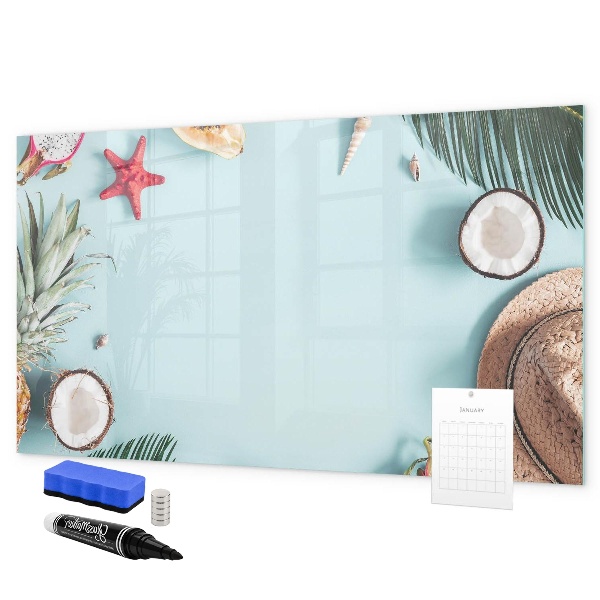 Dry erase board magnetic Memories on a colorful sea background