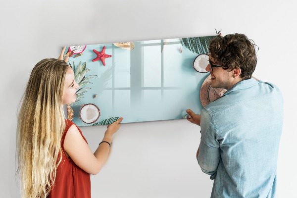 Dry erase board magnetic Memories on a colorful sea background